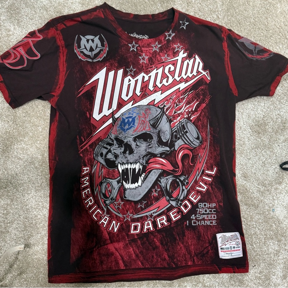 Wornstar Men's Red Graphic T-Shirt